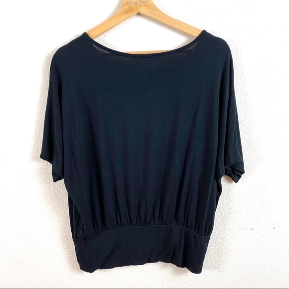 Willow Black Knit Dolman Sleeve Scoop Neck Tee M - Picture 3 of 4